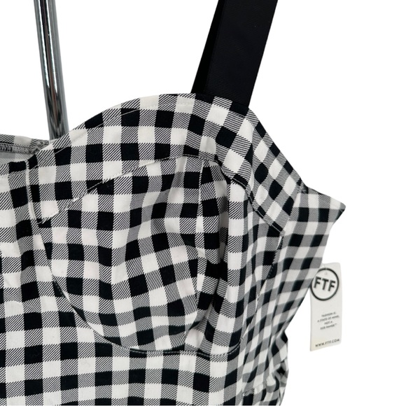 Fashion to Figure Black White Gingham Peplum Tank Top size 2 2X NWT - Picture 6 of 14